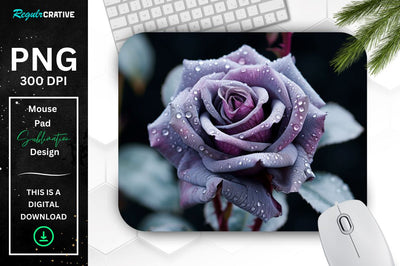 Beautiful Frost Rose Mouse Pad Sublimation Regulrcrative 