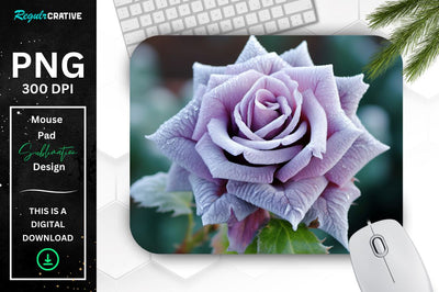 Beautiful Frost Rose Mouse Pad Sublimation Regulrcrative 