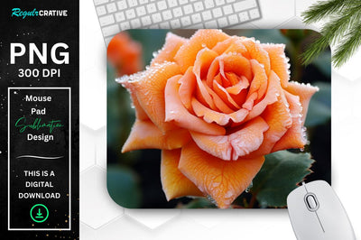 Beautiful Frost Rose Mouse Pad Sublimation Regulrcrative 