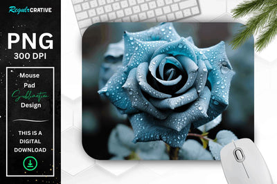 Beautiful Frost Rose Mouse Pad Sublimation Regulrcrative 