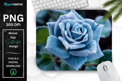 Beautiful Frost Rose Mouse Pad Sublimation Regulrcrative 