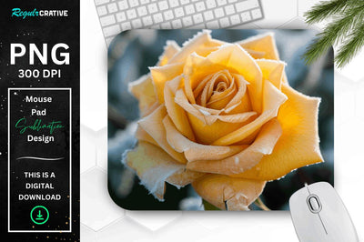 Beautiful Frost Rose Mouse Pad Sublimation Regulrcrative 