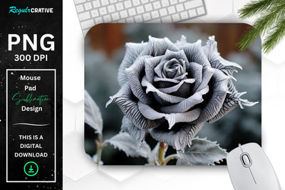 Beautiful Frost Rose Mouse Pad Sublimation Regulrcrative 