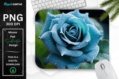 Beautiful Frost Rose Mouse Pad Sublimation Regulrcrative 