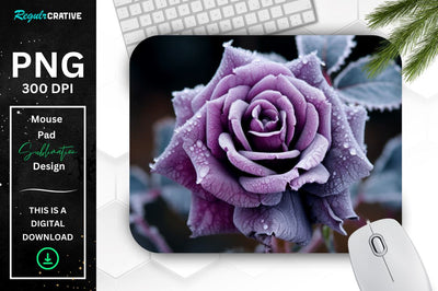 Beautiful Frost Rose Mouse Pad Sublimation Regulrcrative 