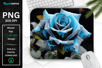 Beautiful Frost Rose Mouse Pad SVG Regulrcrative 