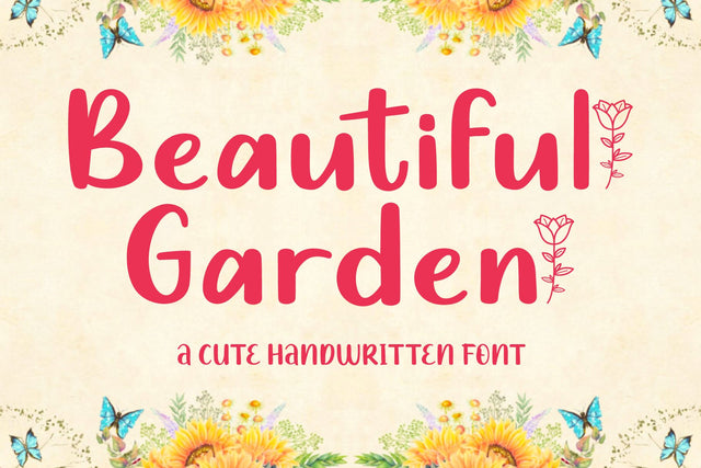 Beautiful Garden Font AEN Creative Store 