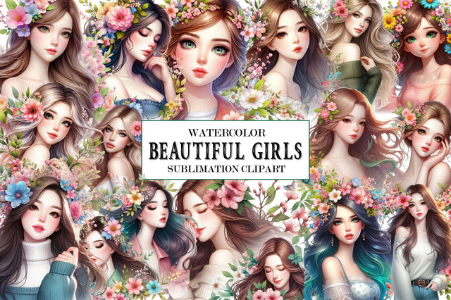 Beautiful Girls in Spring Vibes PNG Sublimation SVGista 