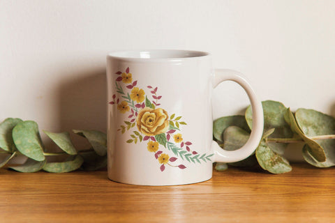 Beautiful Hand-Painted Yellow Rose Clip Art Bundle Sublimation DIYCUTTINGFILES 