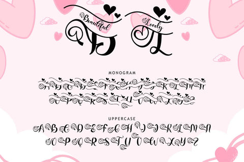 Beautiful Lovely Monogram Font Prasetya Letter 