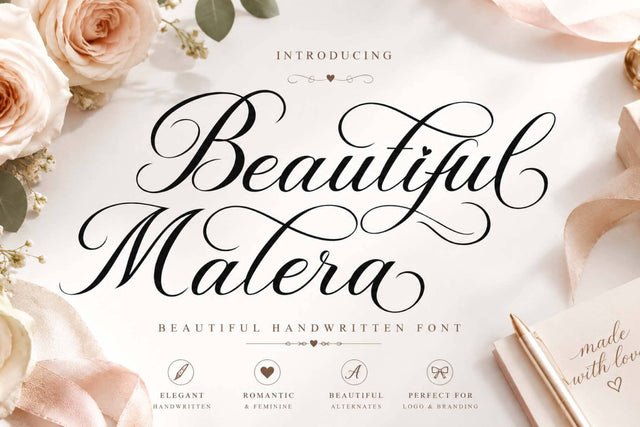 Beautiful Malera Font Prasetya Letter 