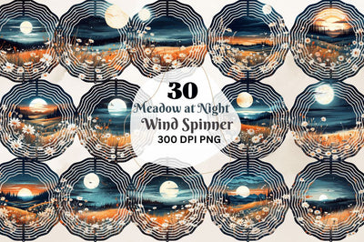 Beautiful Meadow at Night Wind Spinner Sublimation Bundle Sublimation Regulrcrative 