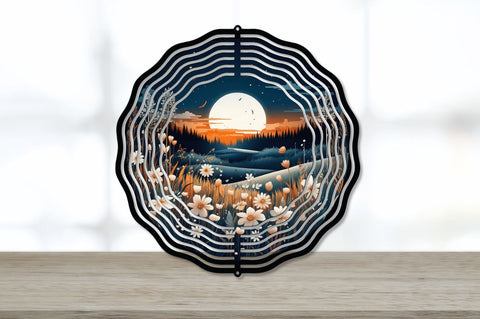 Beautiful Meadow at Night Wind Spinner Sublimation Bundle Sublimation Regulrcrative 