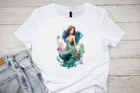 Beautiful Mermaid Sublimation Clipart Bundle SVG Designangry 