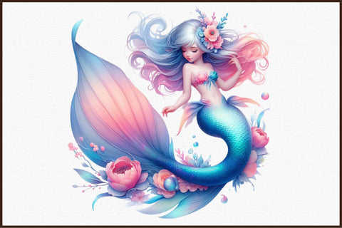 Beautiful Mermaid Tail Clipart PNG Sublimation designartist 