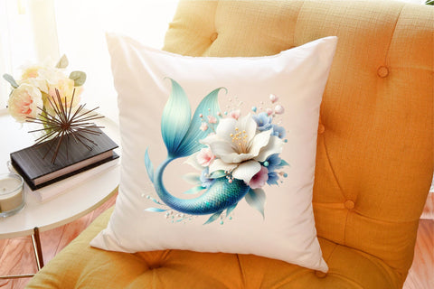 Beautiful Mermaid Tail Clipart PNG Sublimation designartist 