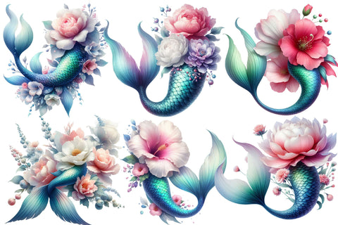 Beautiful Mermaid Tail Clipart PNG Sublimation designartist 