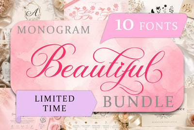 Beautiful Monogram Bundle Font Prasetya Letter 