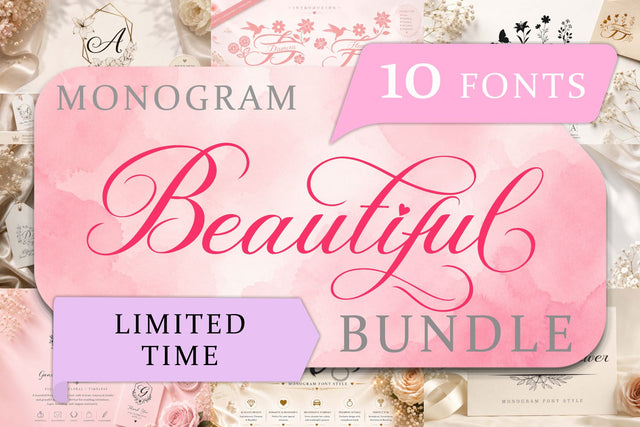 Beautiful Monogram Bundle Font Prasetya Letter 