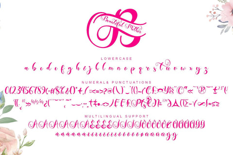 Beautiful Mother Monogram Font Prasetya Letter 