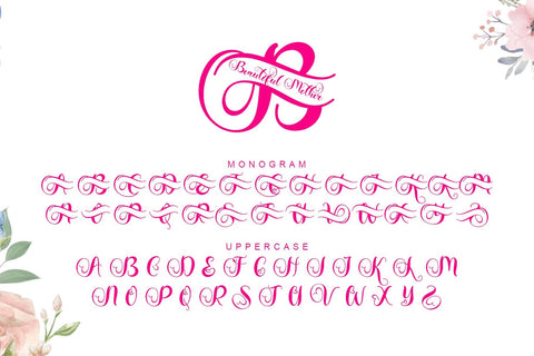 Beautiful Mother Monogram Font Prasetya Letter 