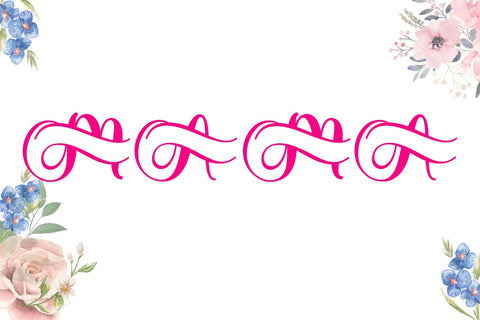 Beautiful Mother Monogram Font Prasetya Letter 