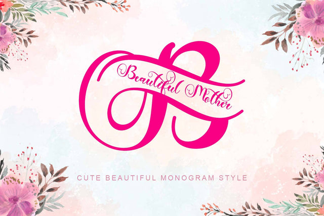 Beautiful Mother Monogram Font Prasetya Letter 
