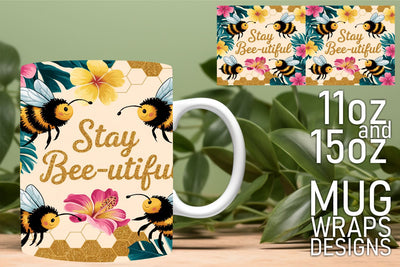 Beautiful mug wrap designs, great for all occasions! , Bee Sublimation HoodArtCraft 