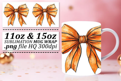 Beautiful mug wraps, great for gifts and decor! , Bow Sublimation afrosvg 