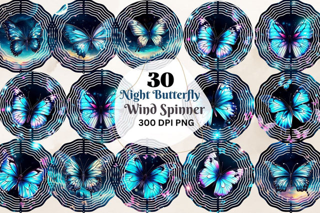 Beautiful Night Butterfly Wind Spinner Sublimation Regulrcrative 