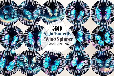 Beautiful Night Butterfly Wind Spinner Sublimation Regulrcrative 