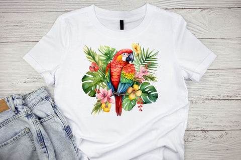 Beautiful Parrot Sublimation Clipart Bundle SVG Designangry 