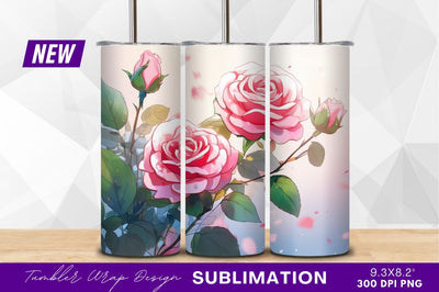 Beautiful pink roses with leaves clipart png Sublimation Regulrcrative 