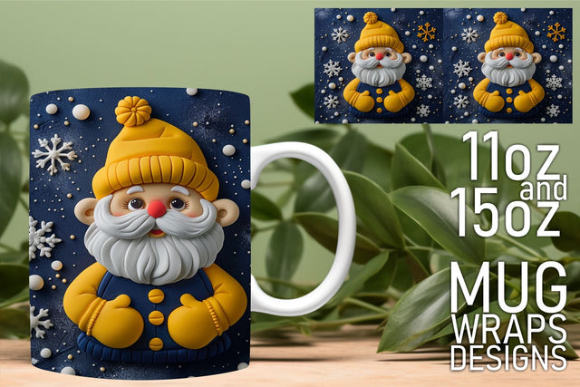 beautiful PNG designs! , Elevate your mug crafting, 3D Santa Sublimation HoodArtCraft 