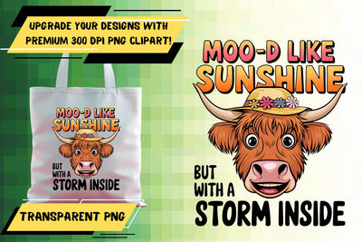 Beautiful PNG files, crafted for sublimation , Funny Cow Sublimation HoodArtCraft 
