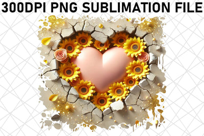 Beautiful PNG images for fitness gear, stylish workouts! , 3D Heart Sublimation afrosvg 