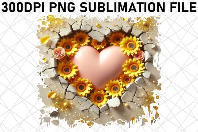 Beautiful PNG images for fitness gear, stylish workouts! , 3D Heart Sublimation afrosvg 