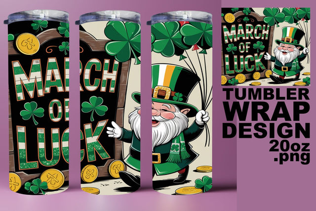 Beautiful PNG tumbler wrap, ideal for drinkware! , St Patrick Sublimation HoodArtCraft 