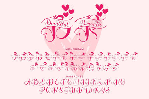Beautiful Romantic Monogram Font Prasetya Letter 