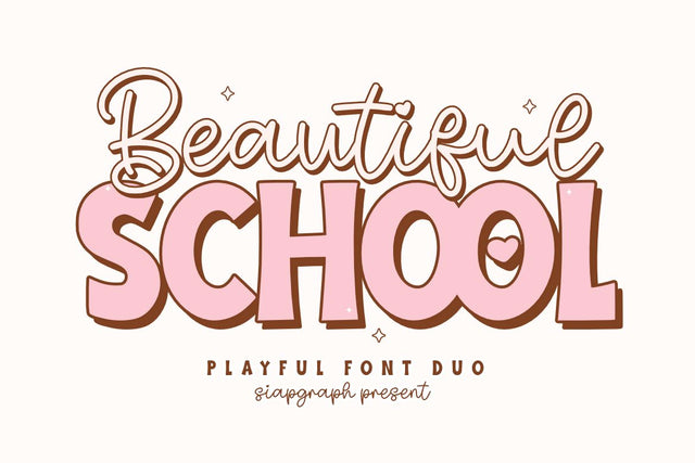 Beautiful School Duo Font Font Masyafi Studio 