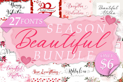 Beautiful Season Bundle Font Prasetya Letter 