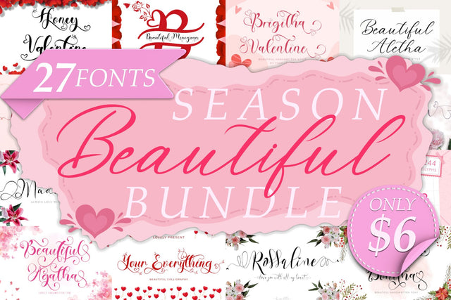 Beautiful Season Bundle Font Prasetya Letter 