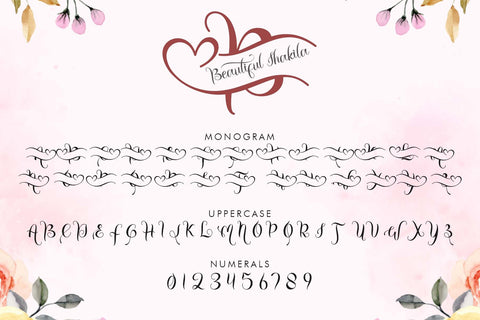 Beautiful Shakila Monogram Font Prasetya Letter 