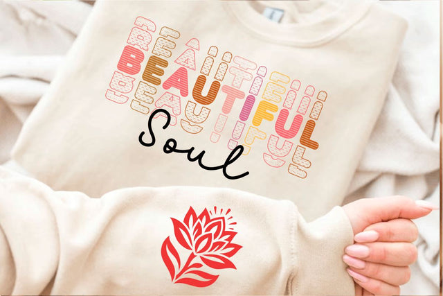 Beautiful Soul SVG PNG EPS, Boho Motivational Sleeve Shirt Design Svg, Love Yourself Svg, Positive Daily Affirmations Png, Trendy Png SVG BB Type Studios 