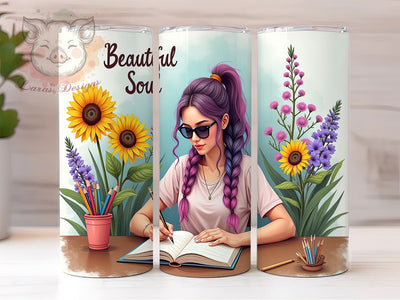 Beautiful Soul Tumbler, Inspirational Tumbler Wrap, 20oz Sublimation Design, Soulful Tumbler PNG, Digital Download Tumbler, Custom Tumbler Design, Positive Vibes Tumbler Sublimation Lara' s Designs 