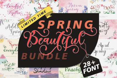 Beautiful Spring Bundle Font Prasetya Letter 