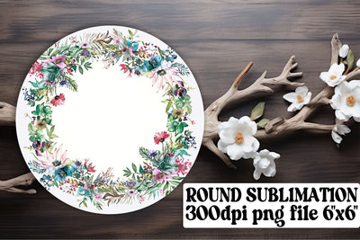 Beautiful Spring Floral Round Design Sublimation afrosvg 