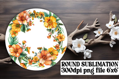 Beautiful Spring Watercolor Wreath Sublimation afrosvg 