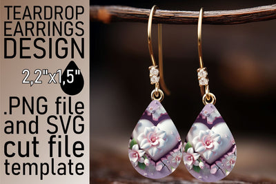 Beautiful sublimation artwork, ideal for teardrop earrings! , 3D Heart Sublimation afrosvg 