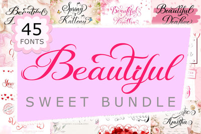 Beautiful Sweet Bundle Font Prasetya Letter 